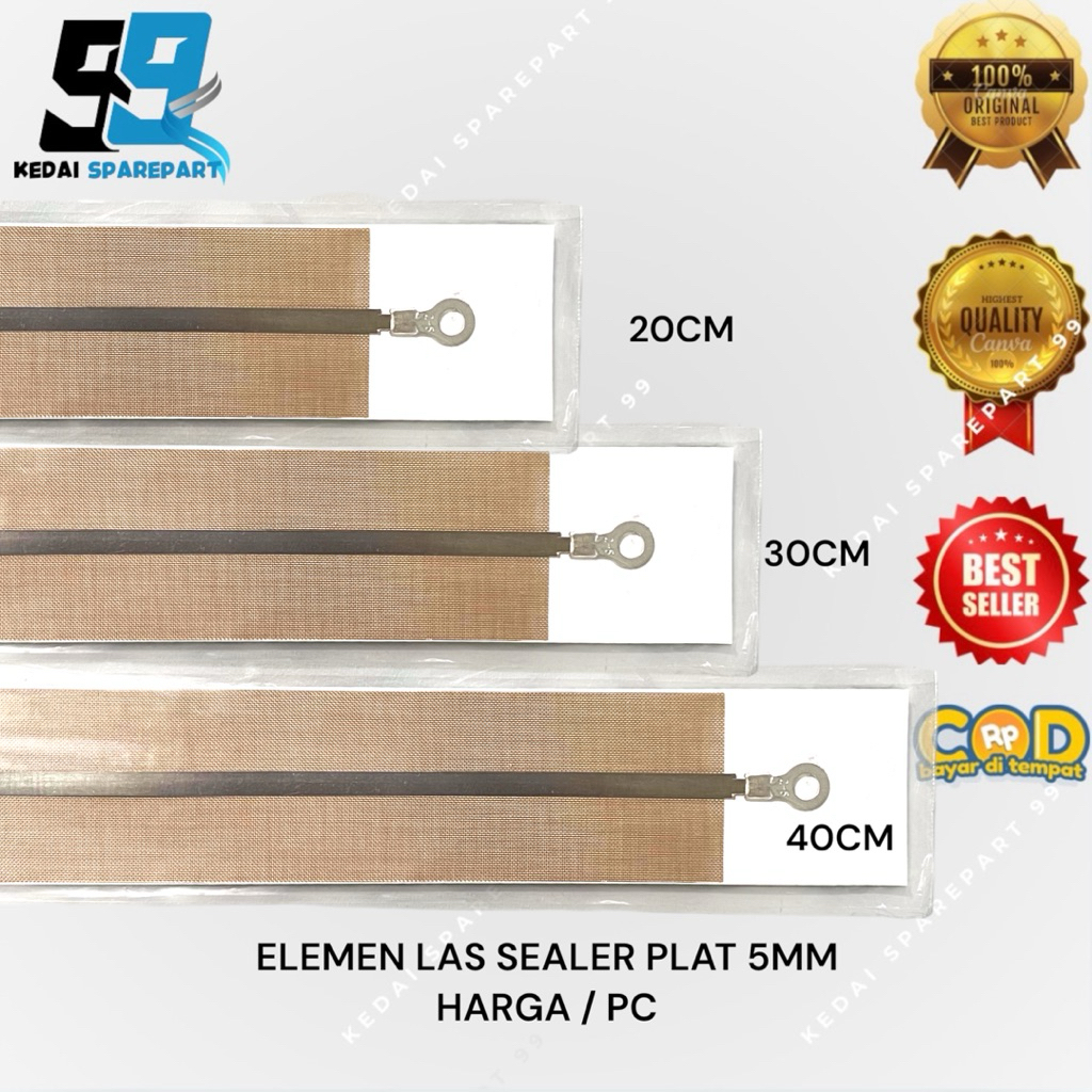 ELEMEN IMPULSE SEALER LEBAR 5MM 20CM 30CM 40CM / ELEMEN ALAT PRESS PLASTIK