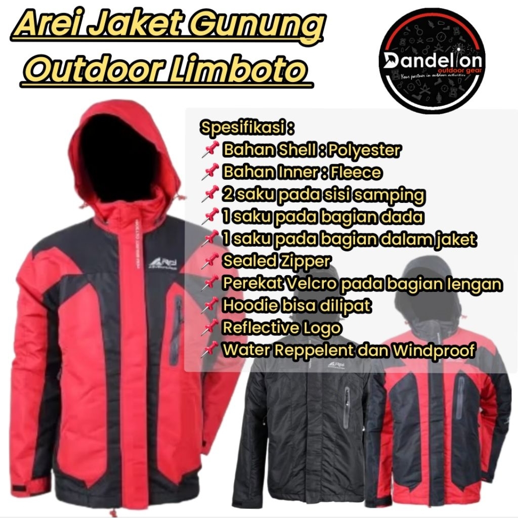 jaket Camping Hiking Travelling Arei Limboto Anti Air Waterproof