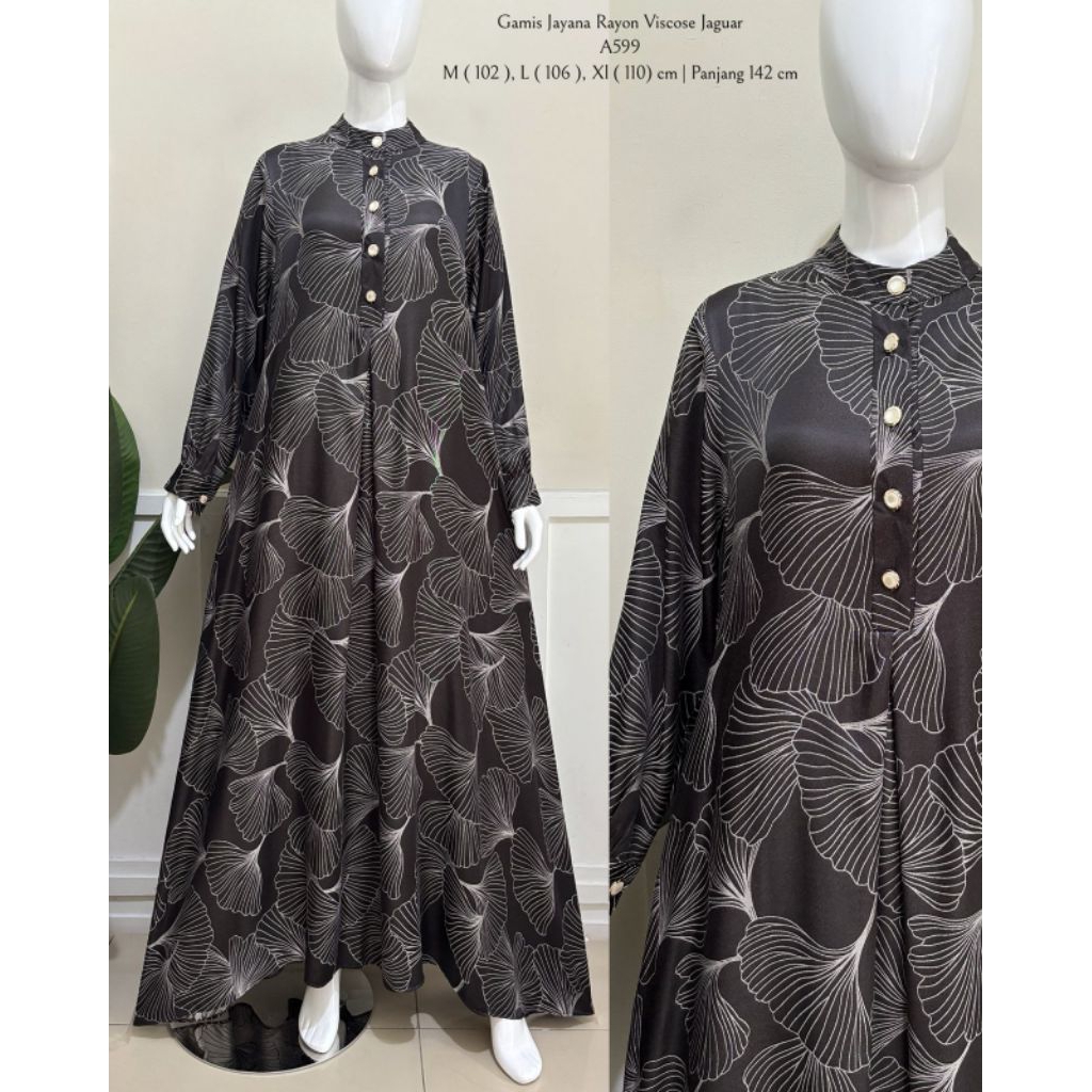 Dress Wanita Premium Rayon Viscose Jaguar Adem Nyaman | Gamis Rayon Viscose Jaguard Premium