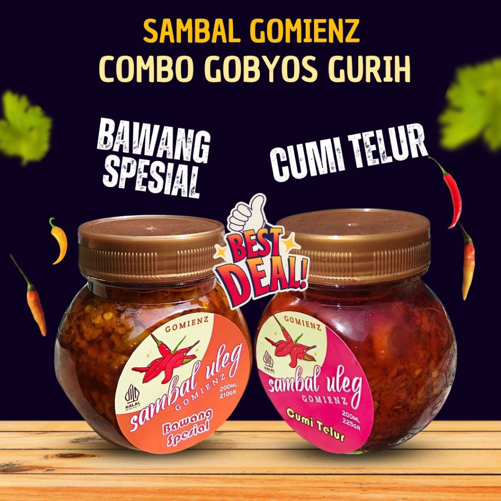 

Combo Gobyos Gurih: Sambal Bawang Spesial x Cumi Telur @200ml