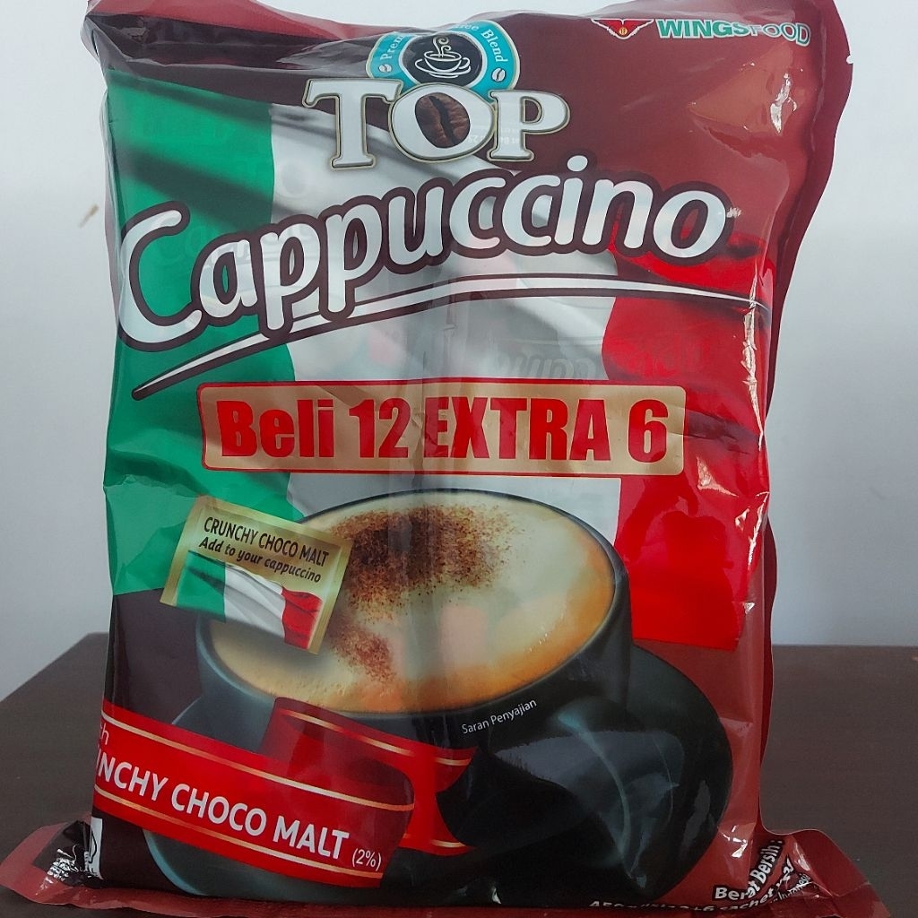 

Top Coffee Capucinno Crunchy Choco Malt Beli 12 Extra 6 450gr