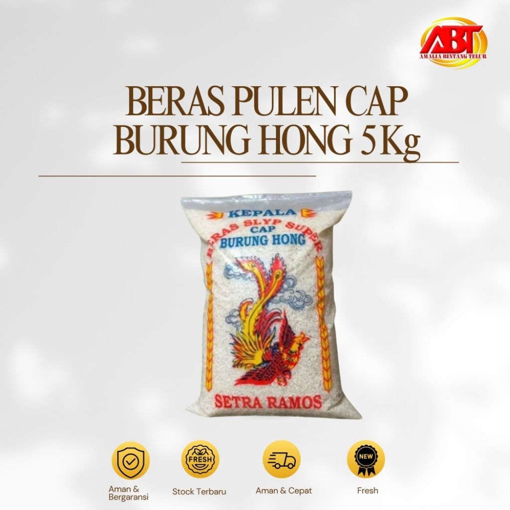 

ABT - Beras Pulen 5kg Cap Burung Hong Enak,Bersih dan Putih (FRESH-AMAN-BERGARANSI)