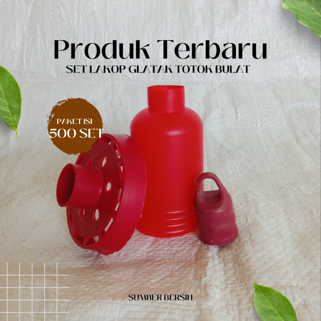 Set Lakop Glatak sapu lidi Totok BULAT (pket 500set)