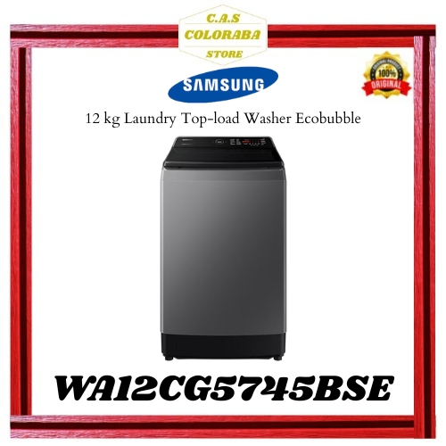 MESIN CUCI SAMSUNG WA12CG5745BSE MESIN CUCI 12 KG TOP LOADING WA12 WA12CG WA12CG5745