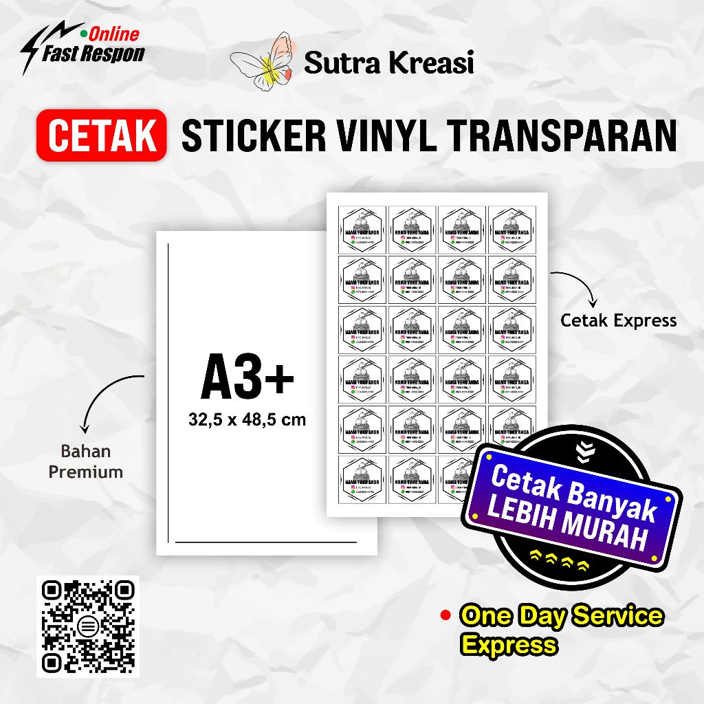 

Cetak sticker vinyl transparan A3+