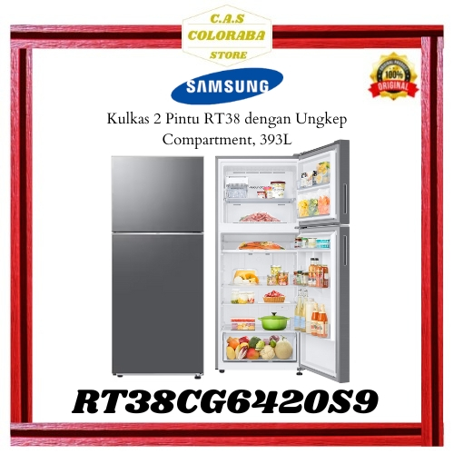 KULKAS SAMSUNG RT38CG6420S9 KULKAS 2 PINTU 393L RT38 RT38CG RT38CG6420 KULKAS SAMSUNG 2 PINTU