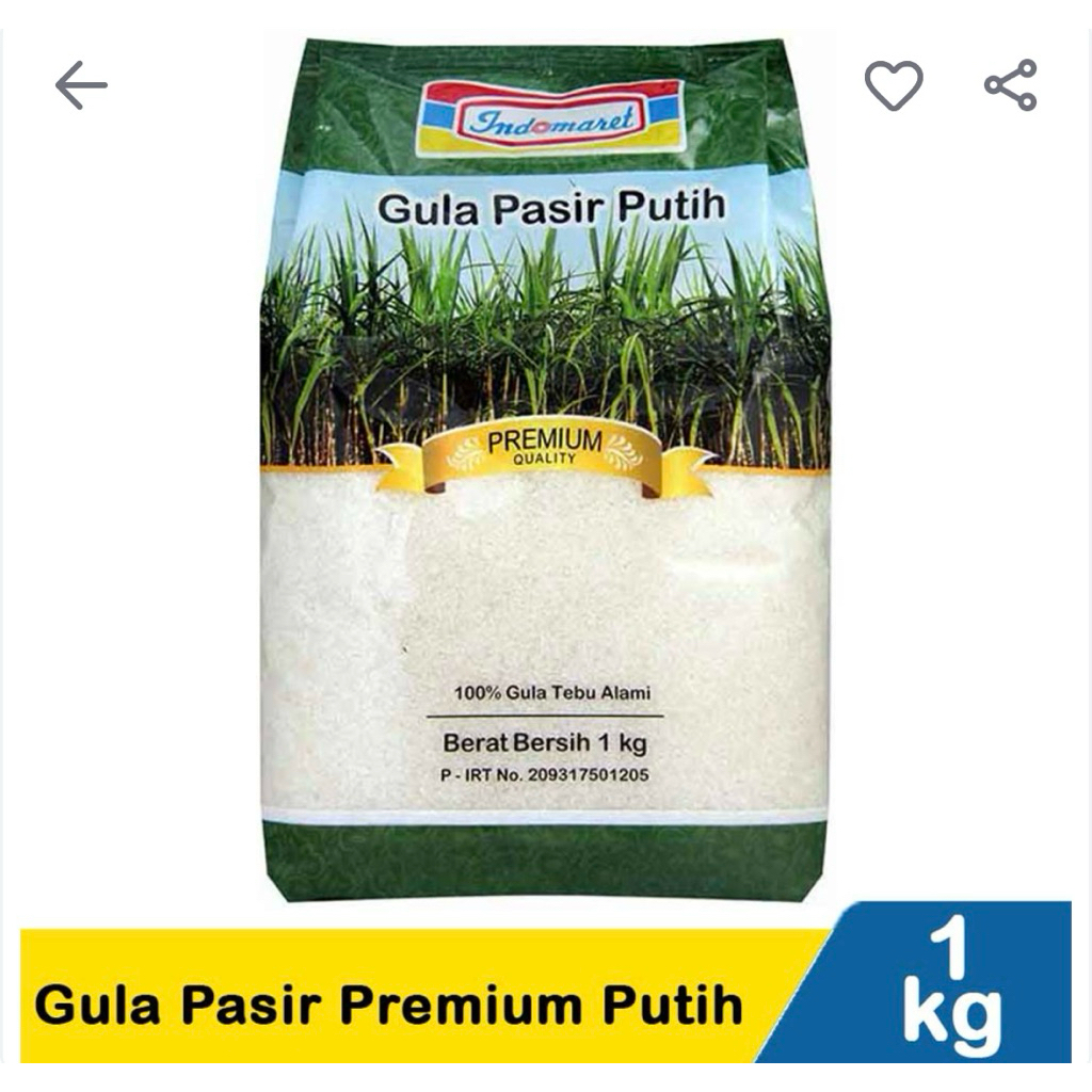 

Indomaret Gula Pasir Putih 1Kg
