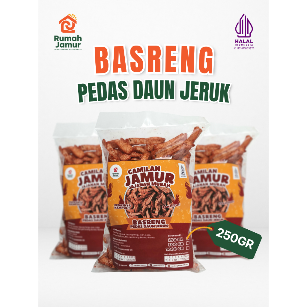 

CAMILAN BASRENG PEDAS DAUN JERUK JA-MUR (Jajanan Murah) 250GR 500GR 1000GR