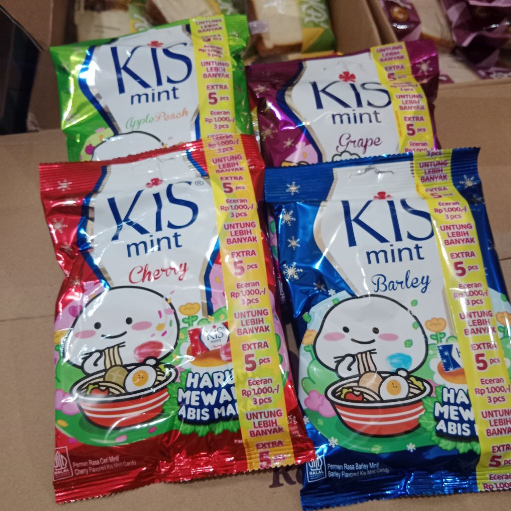 

RS Permen KIS Mint Cherry / Barley / Grape / Apple Peach Candy KIS (50pcs)