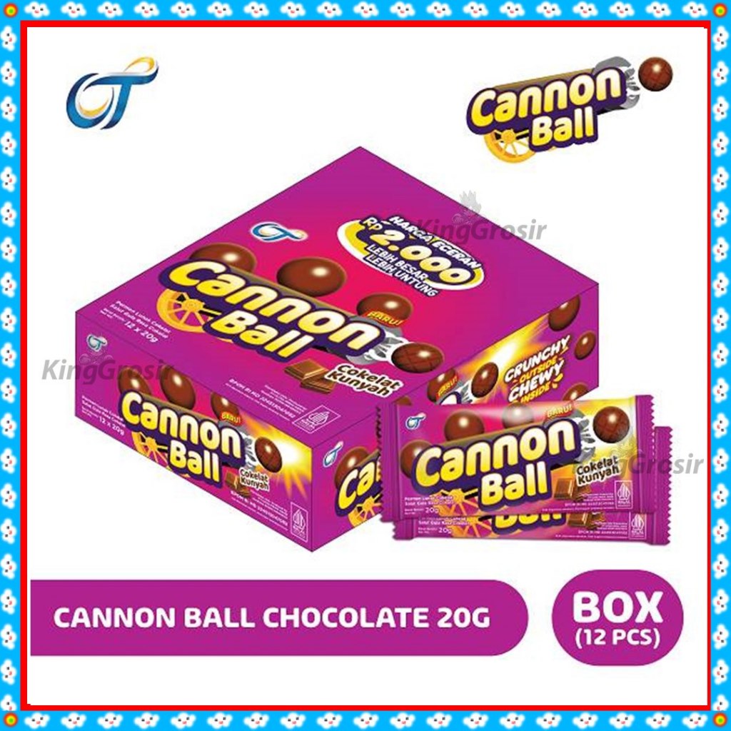 

Cannon Ball Cokelat Kunyah BOX Isi 12 x 20gr