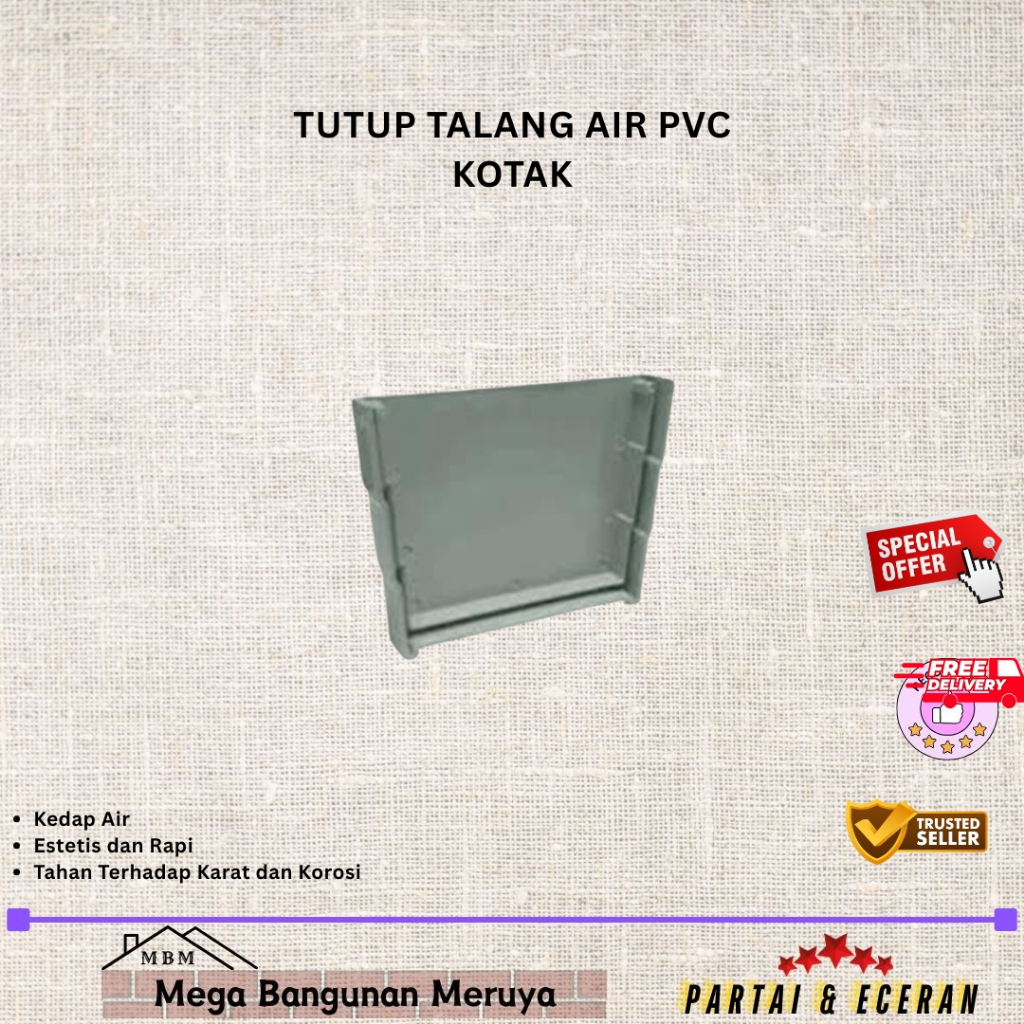TUTUP TALANG KOTAK ABU / Tutup Talang Air PVC