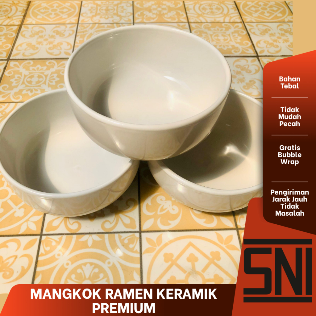 Mangkok Ramen /Mangkok Mie Putih Polos Keramik