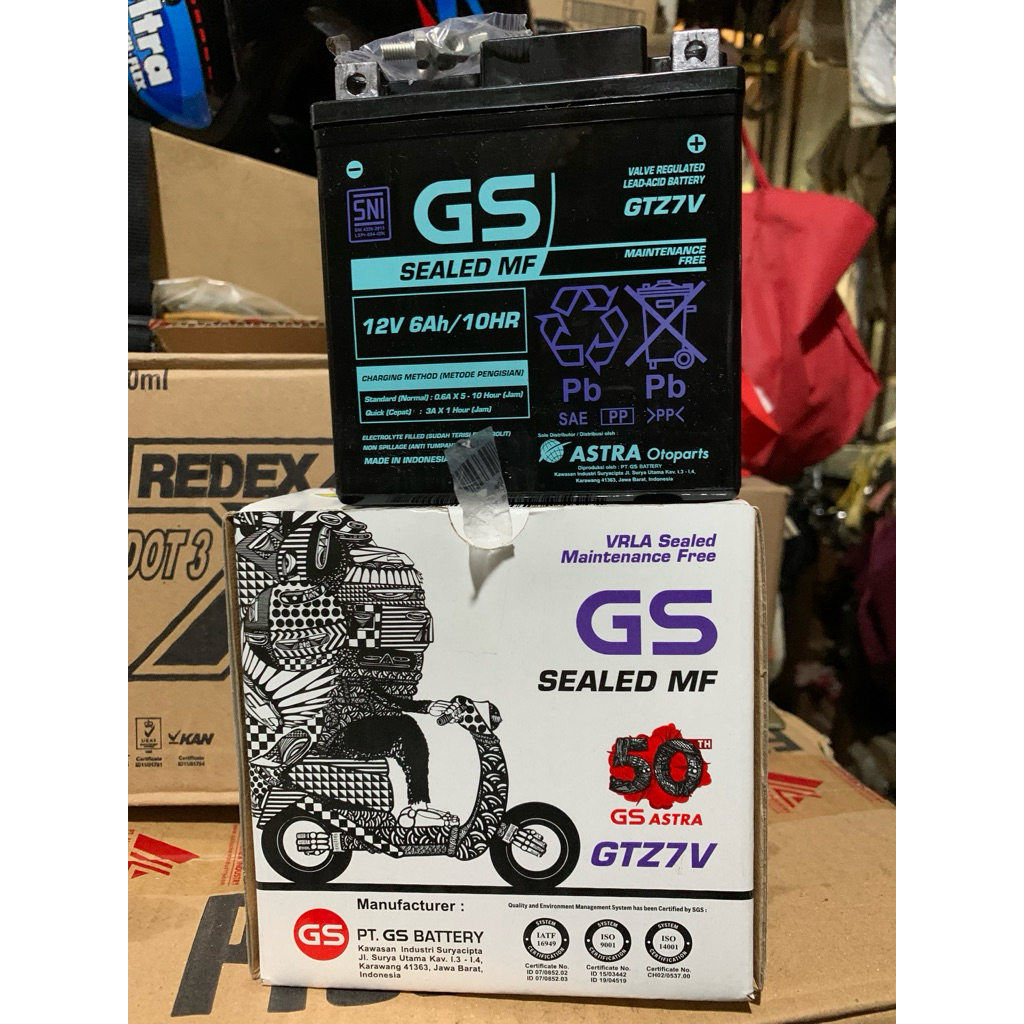 Aki kering motor GS GTZ7V 100% asli
