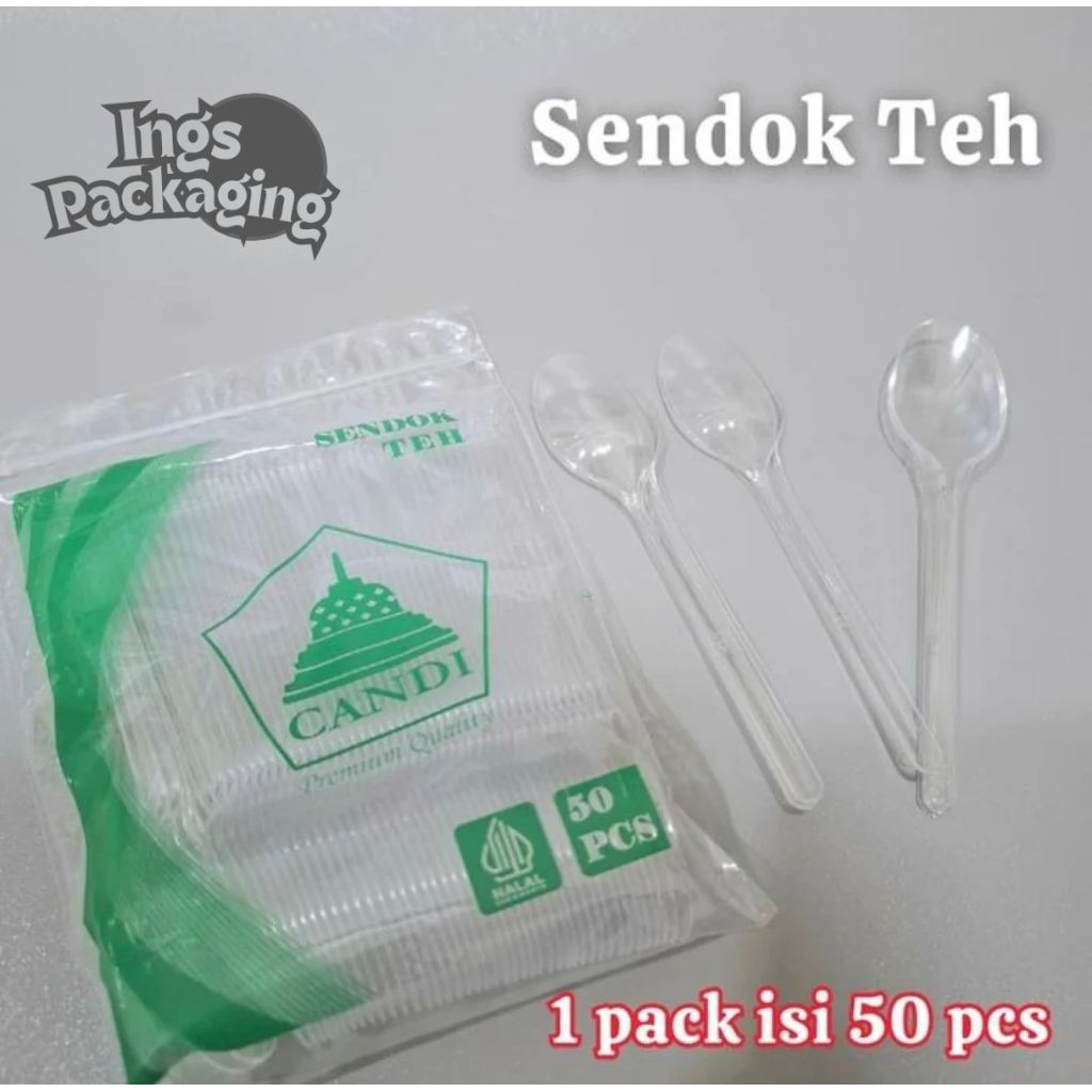 Sendok teh plastik bening isi 50 pcs