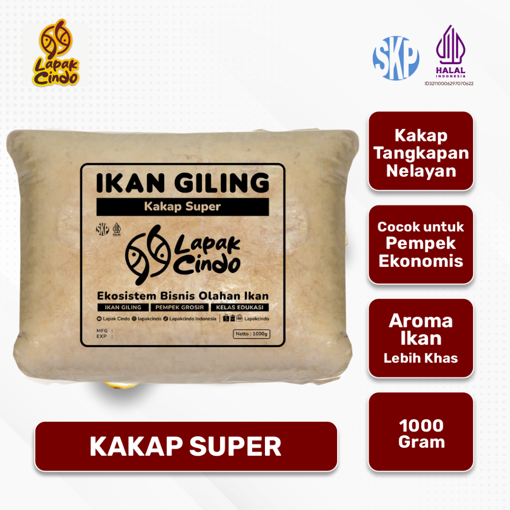 

LAPAK CINDO - IKAN GILING KAKAP SUPER 1000G COCOK BUAT PEMPEK DAN OLAHAN IKAN EKONOMIS