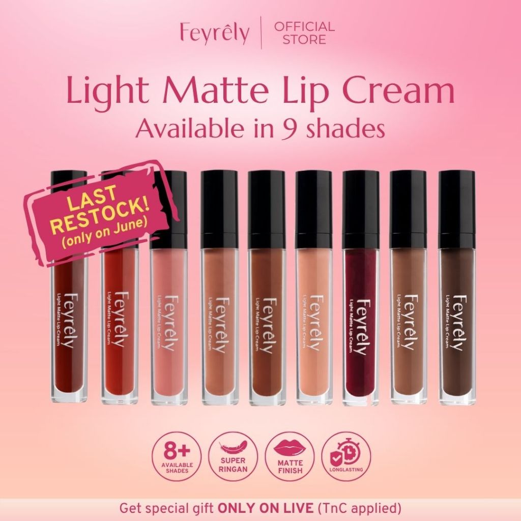 [WAREHOUSE SALE - SISA STOCK TERAKHIR DARI GUDANG] FEYRELY Light Matte Lip Cream