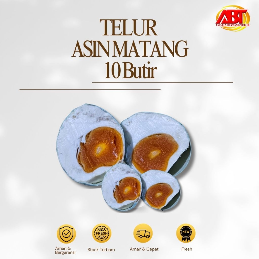 

ABT - Telur Asin Matang Masir, Lezat dan Bergizi isi 10 Butir Kemasan Premium (FRESH-AMAN-BEGARANSI)