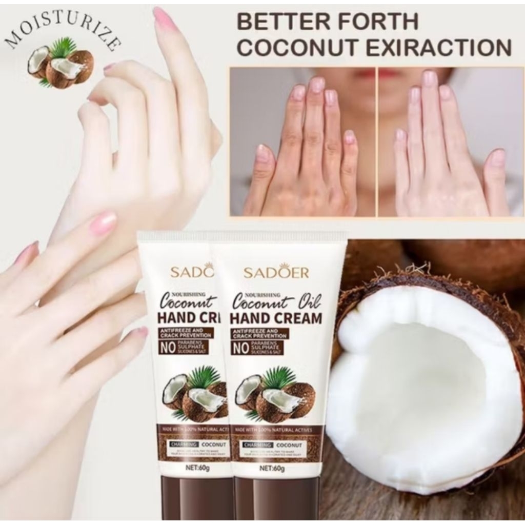 SADOER Coconut Oil Hand Cream 60gr Krim Tangan