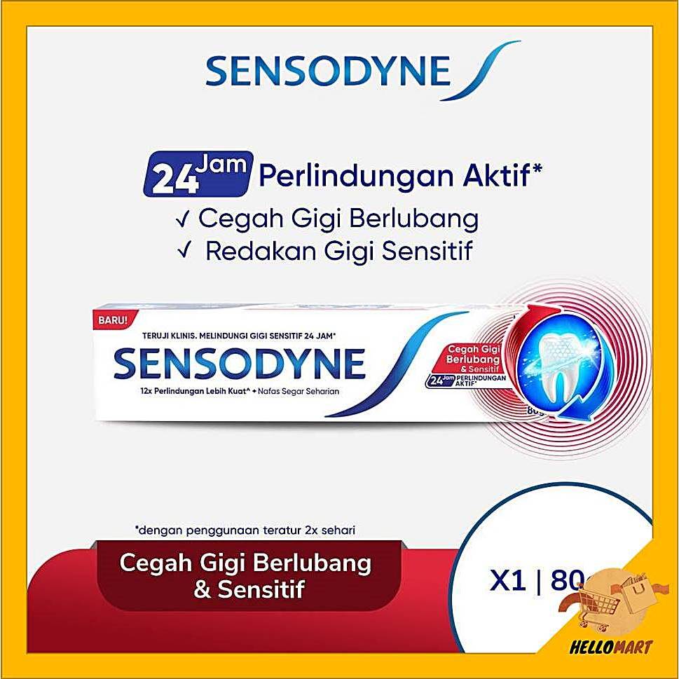 ORIGINAL Sensodyne Toothpaste Pasta Gigi Cegah Gigi Berlubang & Sensitive 80gr & 60gr / Sensodyne Od