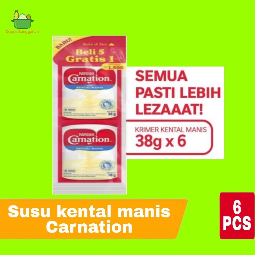 

Carnation Susu Kental Manis Sachet 6 x 38gr / Susu Carnation Kental Manis untuk adonan