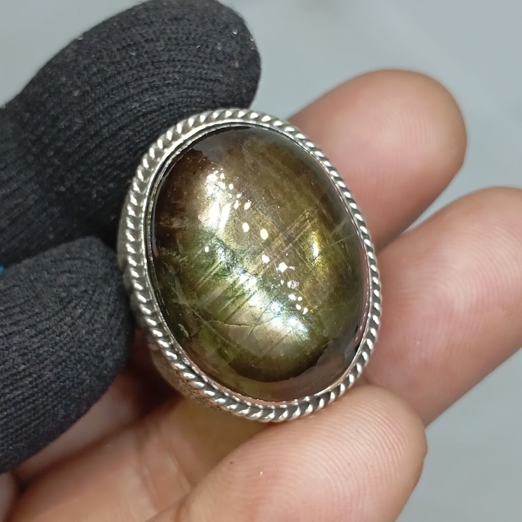 Cincin Pria Black Safir Star Jumbo Perak 925