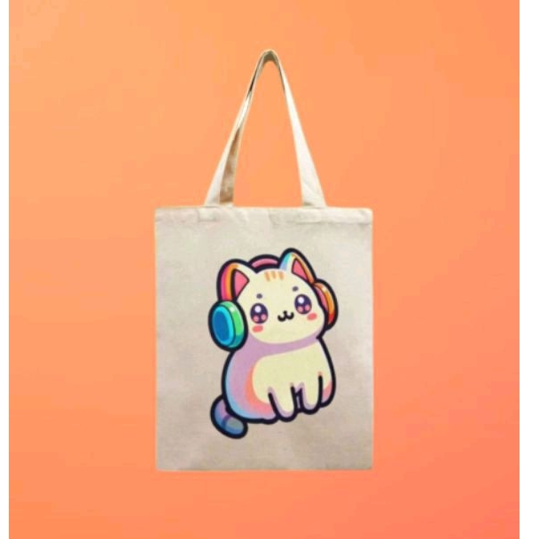 Tote Bag Wanita Motif Karakter Kucing Lucu