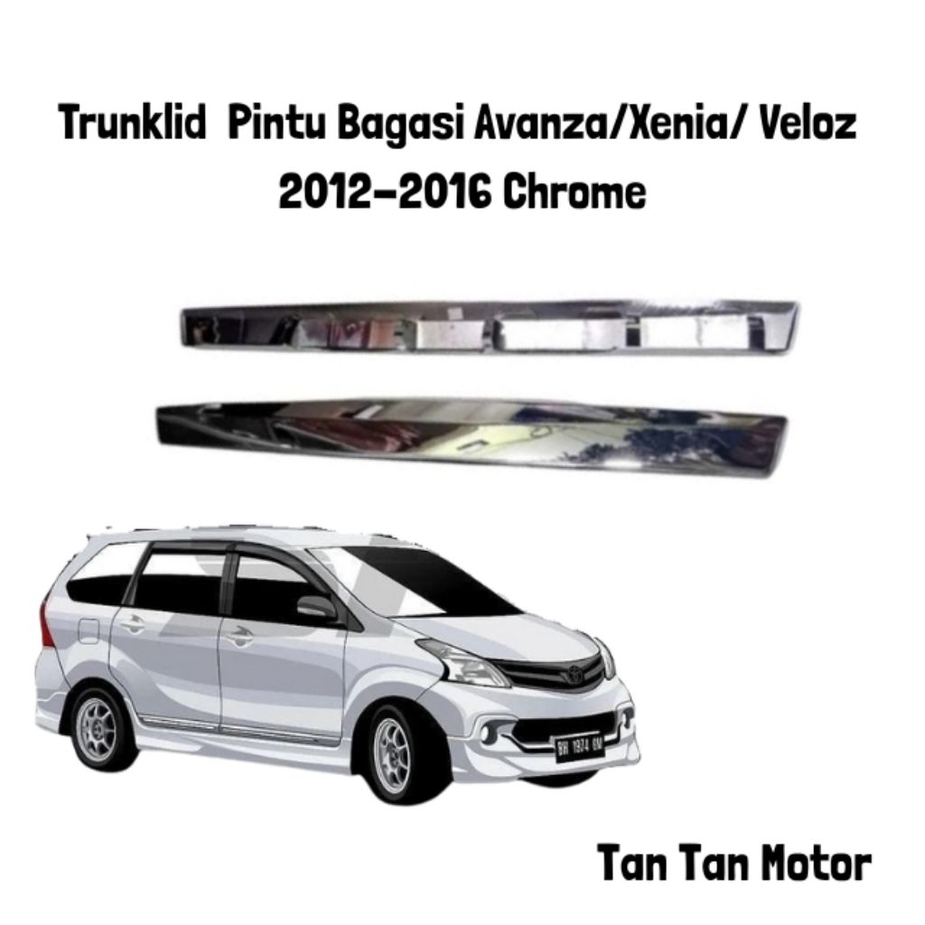 trunklid pintu bagasi avanza/xenia/veloz 2012-2016 chrome