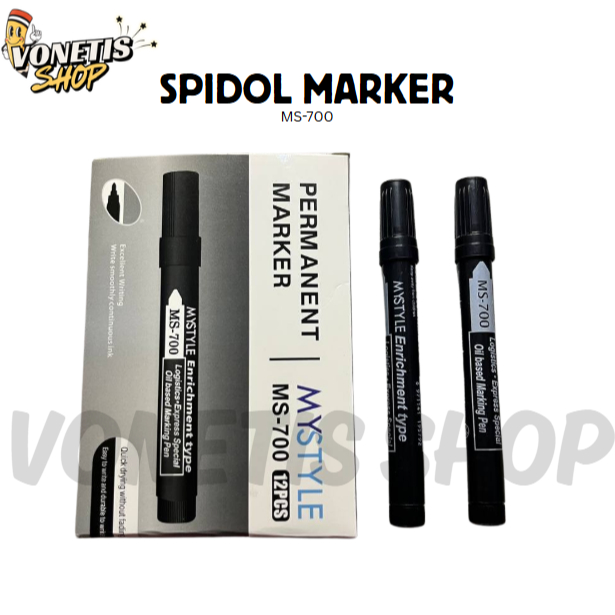 

VONETIS SHOP Spidol Permanen Mystyle MS-700 1.5mm 1 Pack Isi 12 Tabung Penuh Spidol Murah