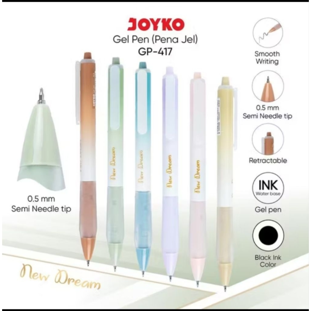 

GEL PEN GP-417 NEW DREAM JOYKO ( harga 12 pcs )
