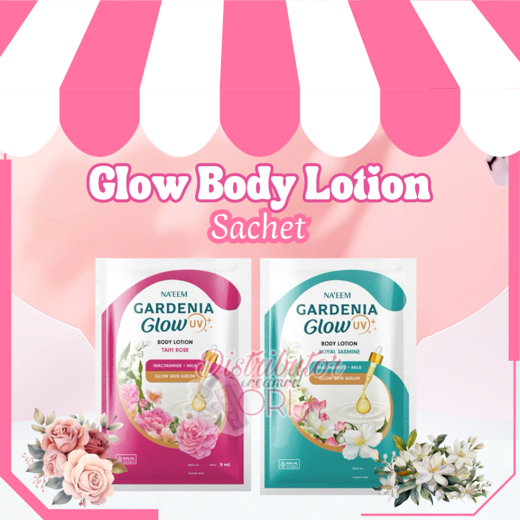 NAEEM - GARDENIA GLOW BODY LOTION ( SACHET ) - Body Lotion Taipi Rose / Rose Jasmine / Midnight Gard