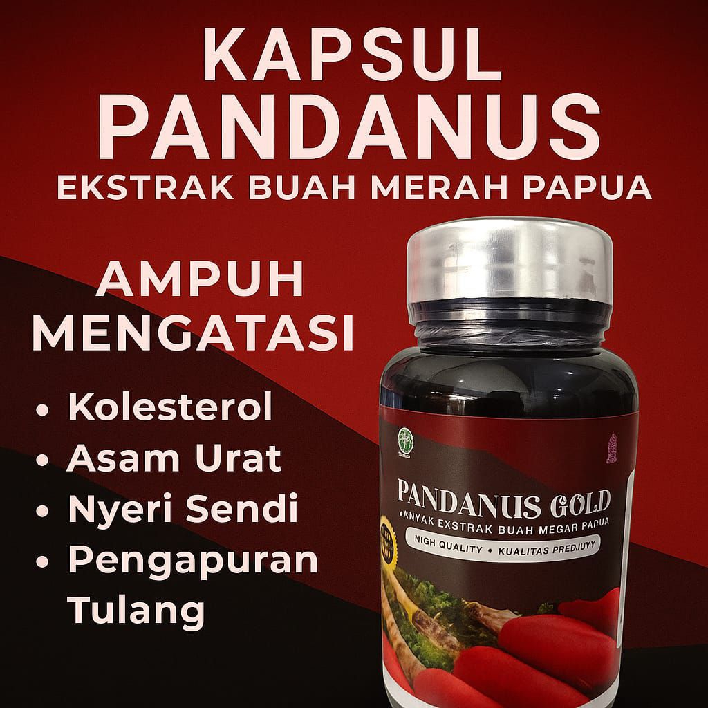 Kapsul Buah Merah Papua Original - Kapsul Pandanus Buah Merah Atasi Asam Urat / Kolesterol / Nyeri S