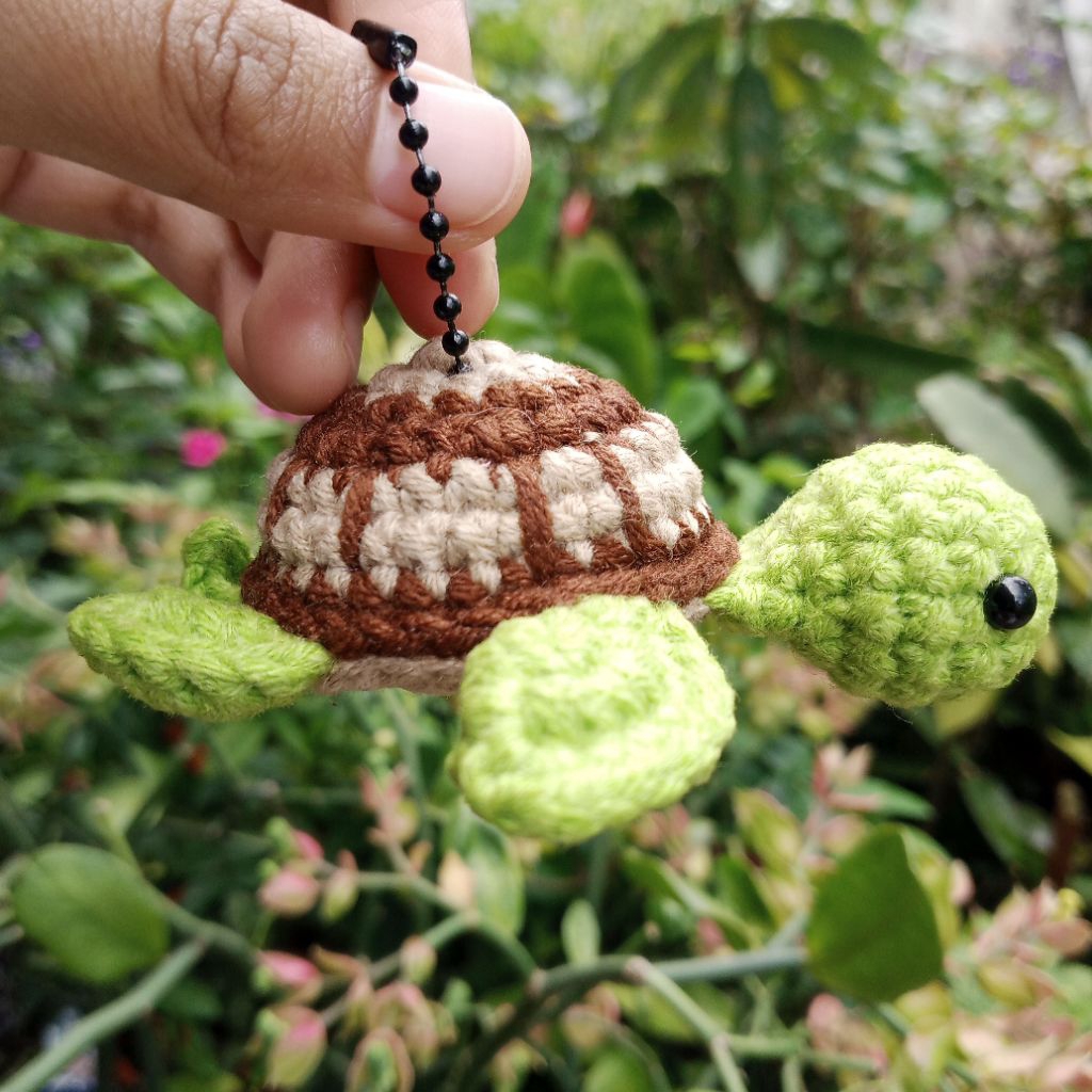 [CRONAD] Kura-Kura Amigurumi | Boneka Rajut Kura-Kura | Gantungan Kunci Keychain Rajut