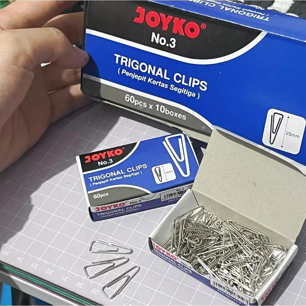 

[1 BOX / 60 PCS] Paper Clip JOYKO No. 3 / Paper Clip / Penjepit Kertas Trigonal