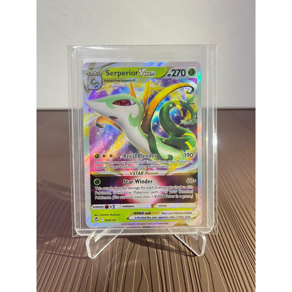 Rare Holo Serperior Vstar Silver Tempest 008/195 Pokemon English Trading Card Game Original