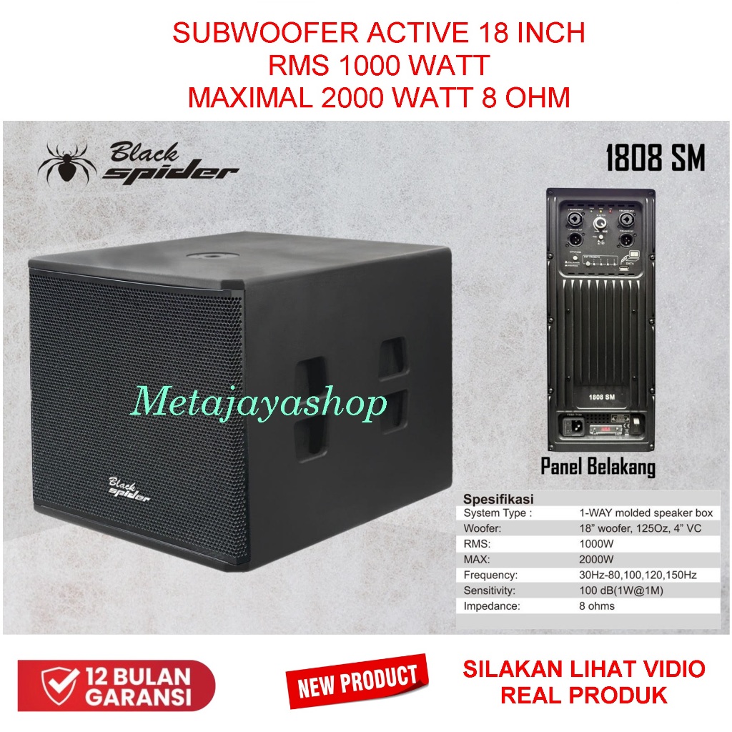 Speaker Subwoofer Active 18 Inch Black Spider 1808SM  aktif subwoofer 18 in 1808 sm