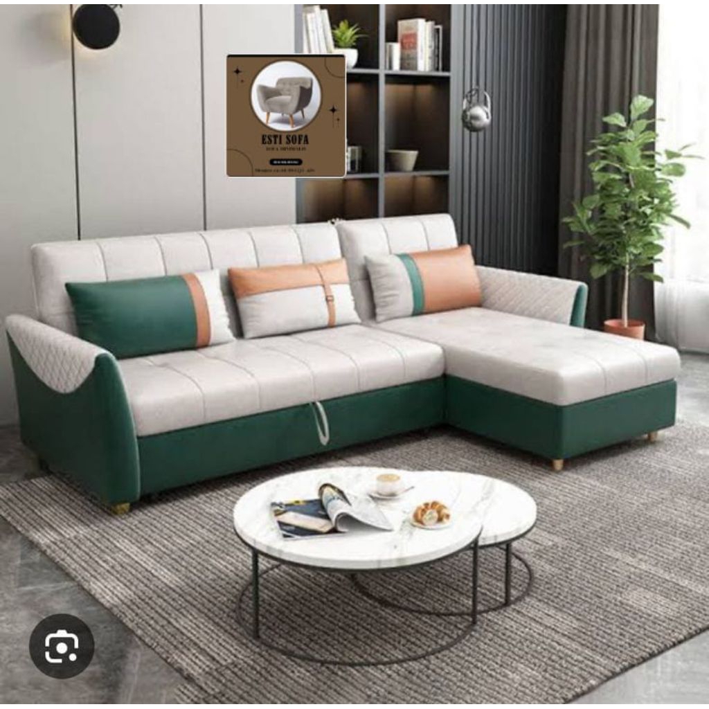 FREE BANTAL Sofa L Bed  Aesthetic Sofa L Bed  Modern Furniture Sofa L Bed Kekinian Sofa L Bed  Kuali