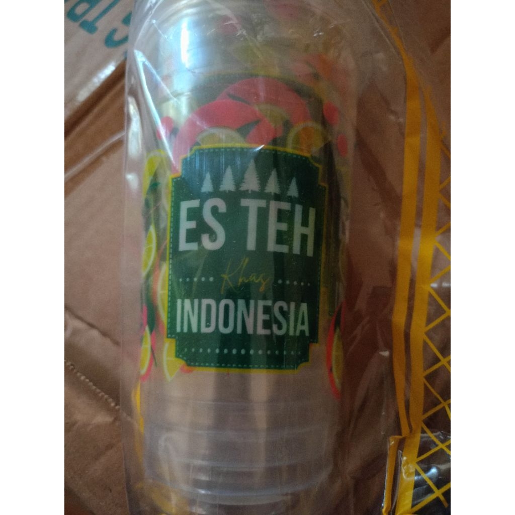 Gelas datar 10 oz, 12 oz, 14 oz, 16 oz, 18 oz, 22 oz slim