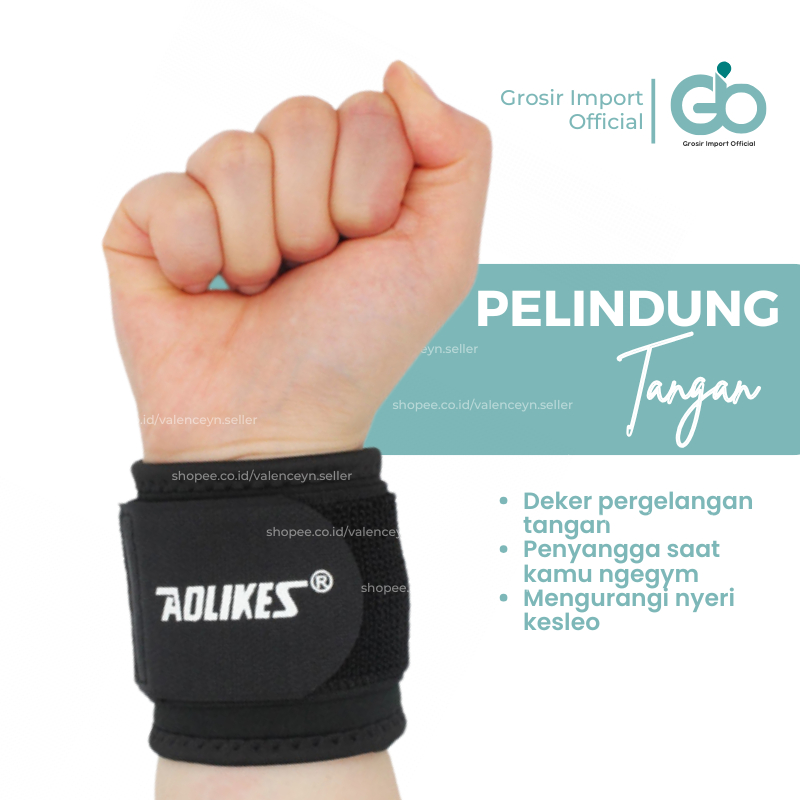 Deker Pergelangan Pelindung Tangan Wristband NEW AOLIKES Strap Gym Tennis Bandage Deker Badminton Pe