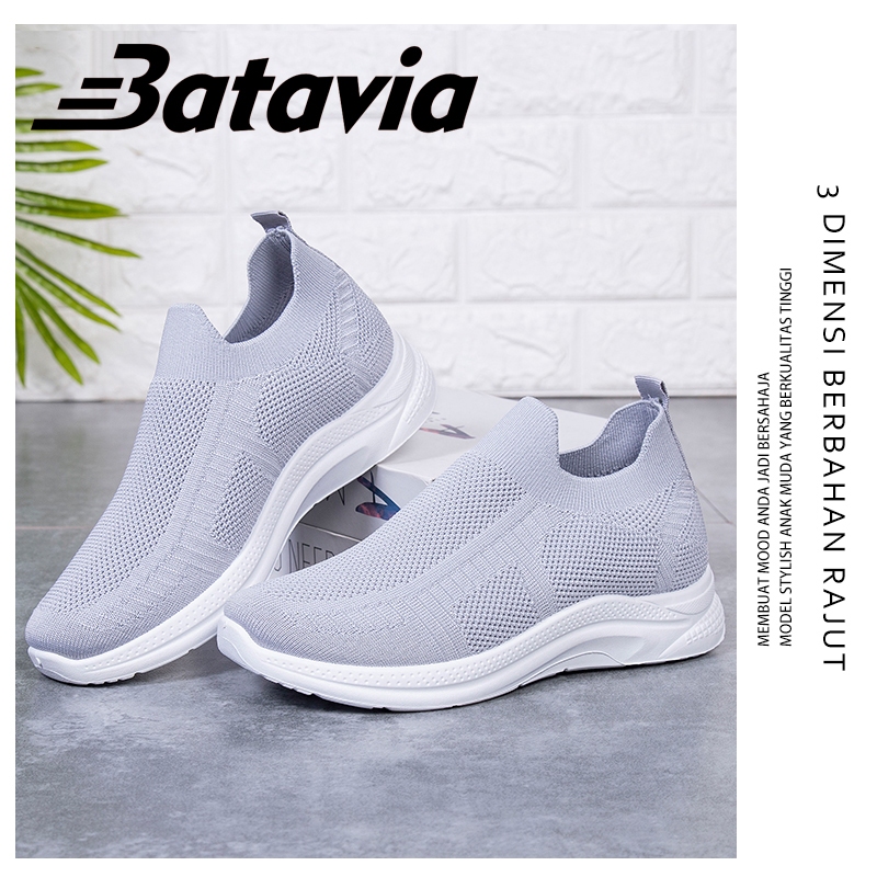 Exclusive Batavia Baru Sepatu Wanita Rajut Premium Bernapas Olahraga Bebas Biaya Kirim Batavia Shoes