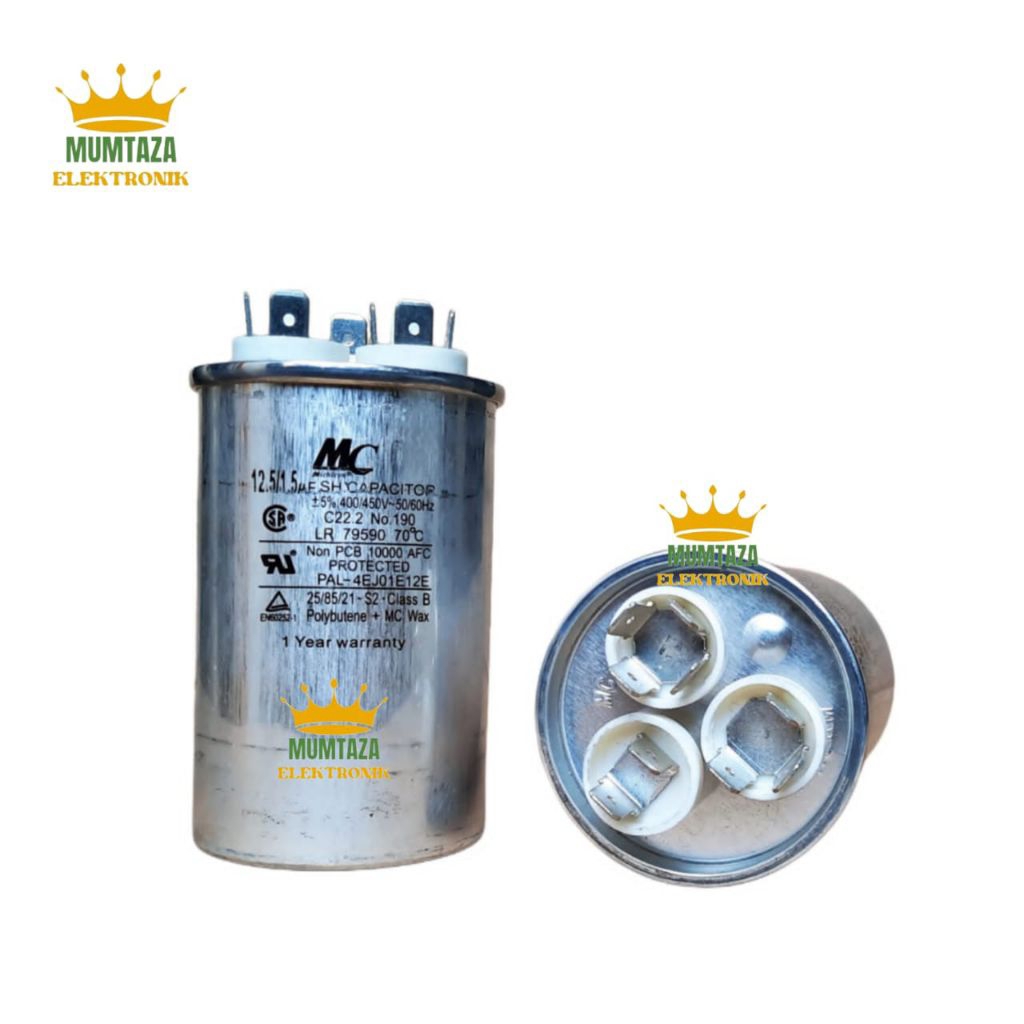 Kapasitor AC 0.5pk 12.5+1.5uf / Capasitor AC 1/2pk 1.5uf+12.5uf /kapasitor AC 1/2pk Samsung Original