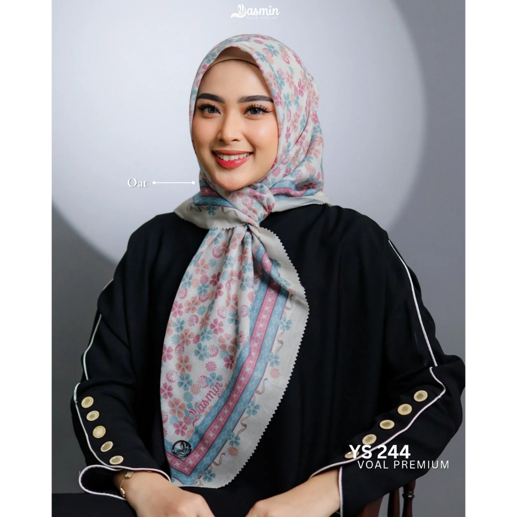 Diva Hijab | Segi Empat Yasmin Terbaru Alyssa Scarf Ys 244 Segi Empat Motif Bunga Yasmin Hijab