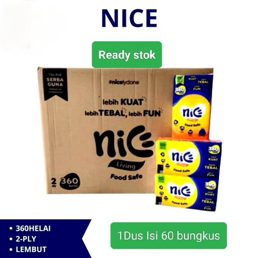 TISSUE TISU NICE 1 DUS ISI 60 BUNGKUS 360 SHEETS