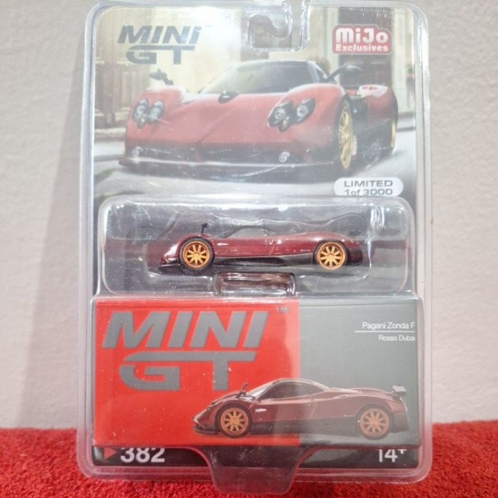 MINI GT 382 PAGANI ZONDA F ROSSO DUBAI BLISTER