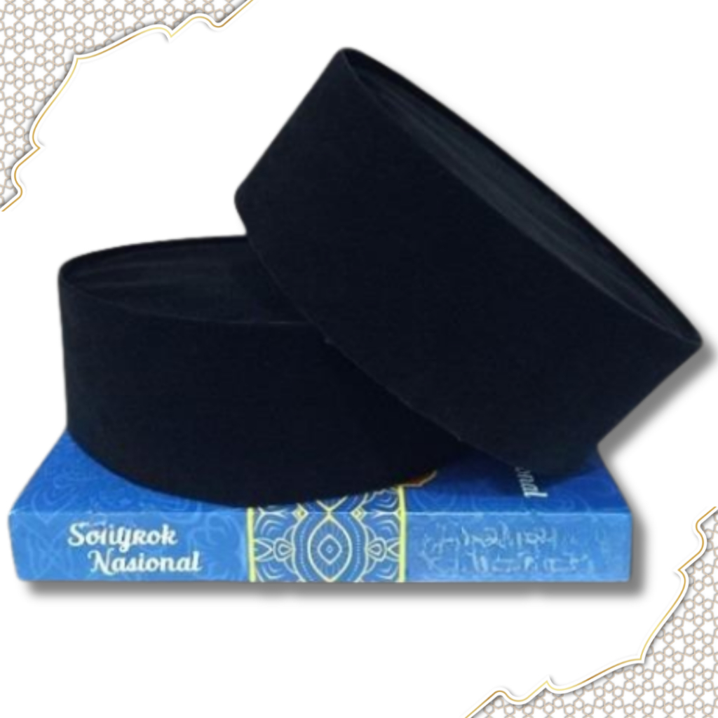 Peci Songkok Hitam Polos Bludru Halus Songkok Nasional