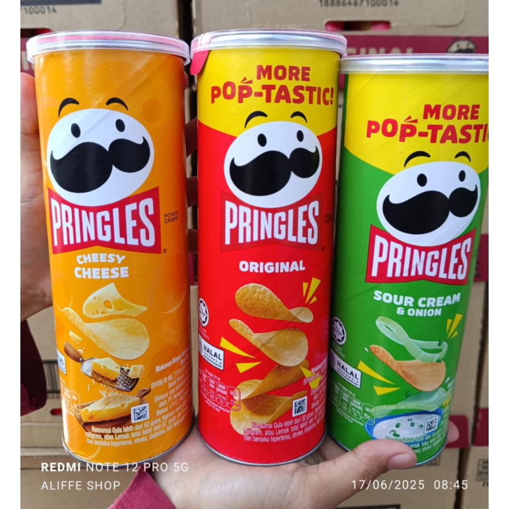 

1 Pcs Pringles Potato Chips Snack Kentang Aneka Varian 102 gr(besar)
