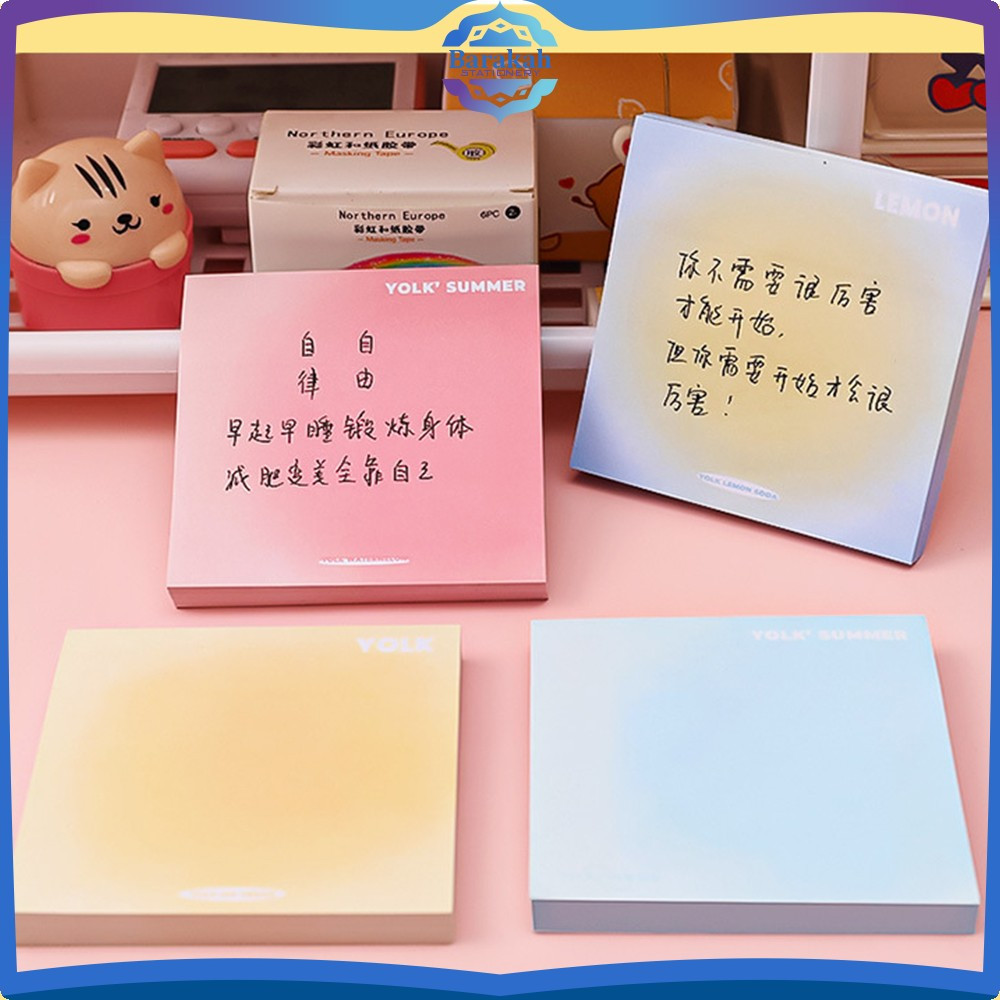 

Sticky Notes Tempel Persegi Gradasi Isi 50 Lembar / Memo Polos Alat Tulis Kantor Sekolah / Tempelan Kertas Catatan Memo Barakah Stationery A102