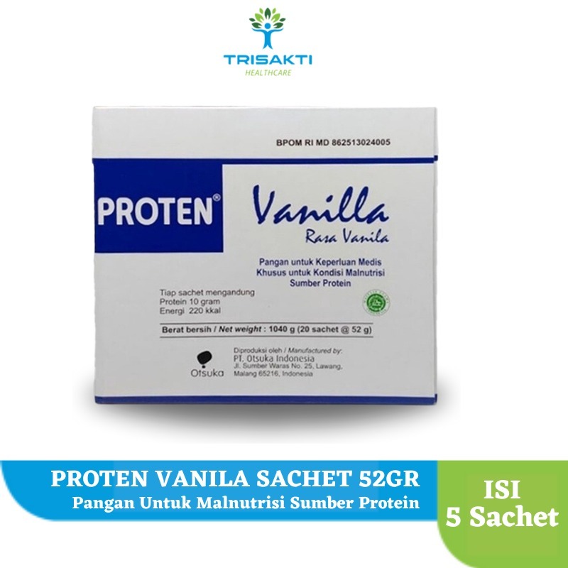 

Susu Proten Tinggi Protein Rasa Vanila 5 Sachet