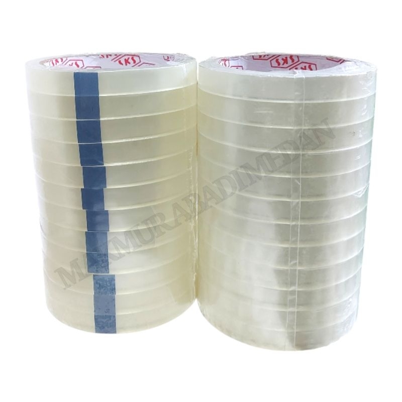 

(1Pcs) Isolasi SKS Tape 1/2" 1 INCH x 72 Yard Cello Tape SKS Selotip Tape Lakban Bening Opp Packaging Tape