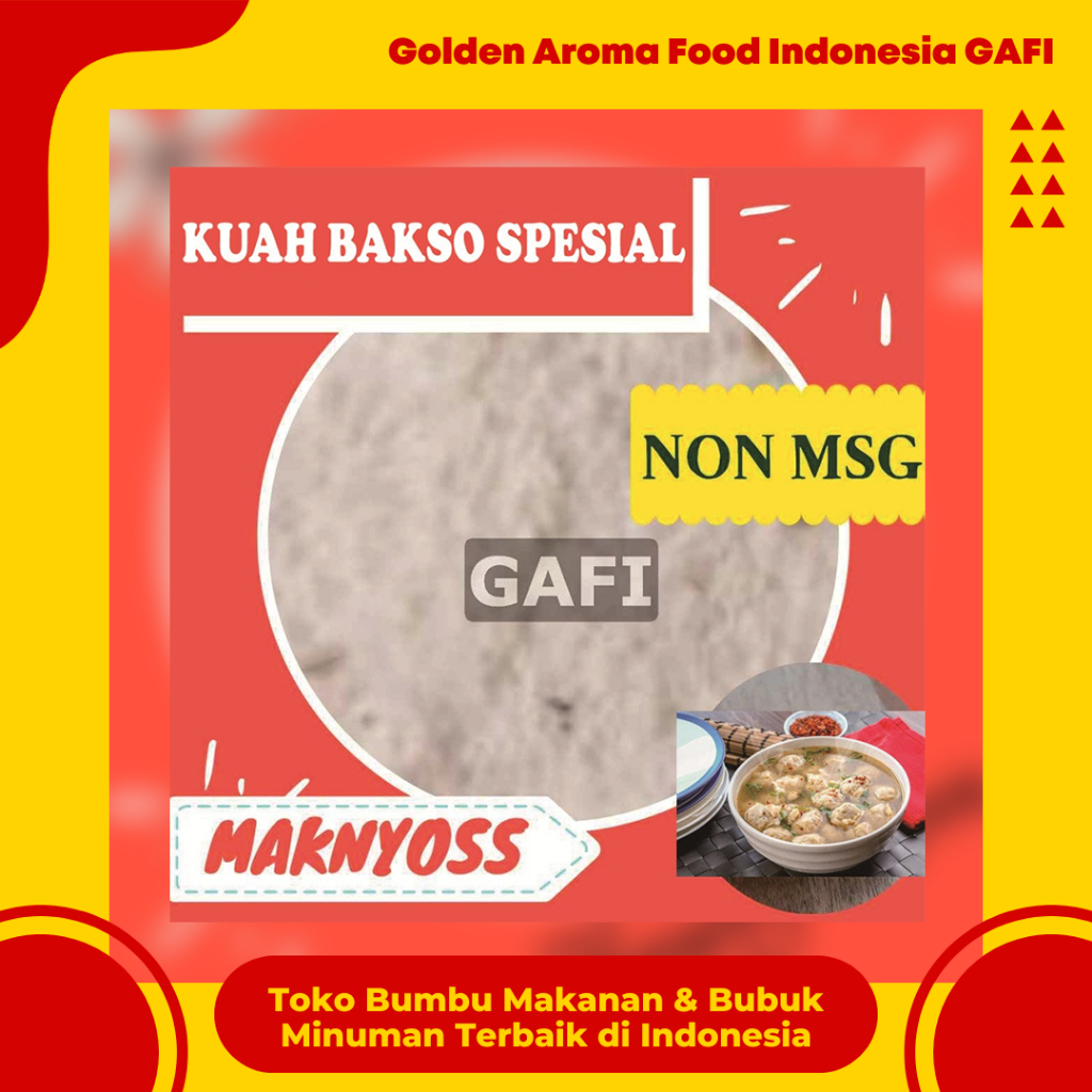 

Bumbu Bubuk Tabur Bakso Spesial NON MSG 1 Kg Bubuk Tabur Baso Soup 1 Kg Premium Instan Kiloan Halal Aneka Makanan Odeng Tekwan Sapi Ayam Ikan Spesial Keripik Pisang Kentang Goreng Basreng Martabak Kacang Goreng Cimin Cimol Kripik Singkong GAFI