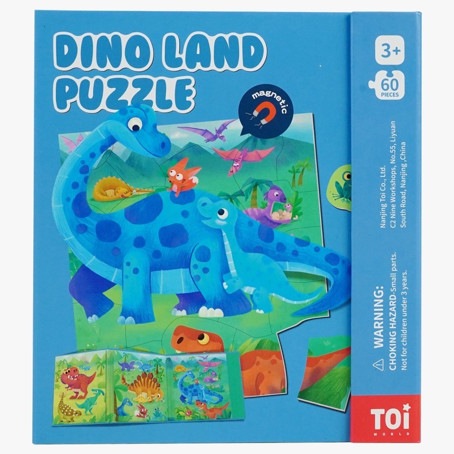 Toi Magnetic Puzzle Book Mainan Edukasi Anak - Dino Land Buku Puzzle Magnet